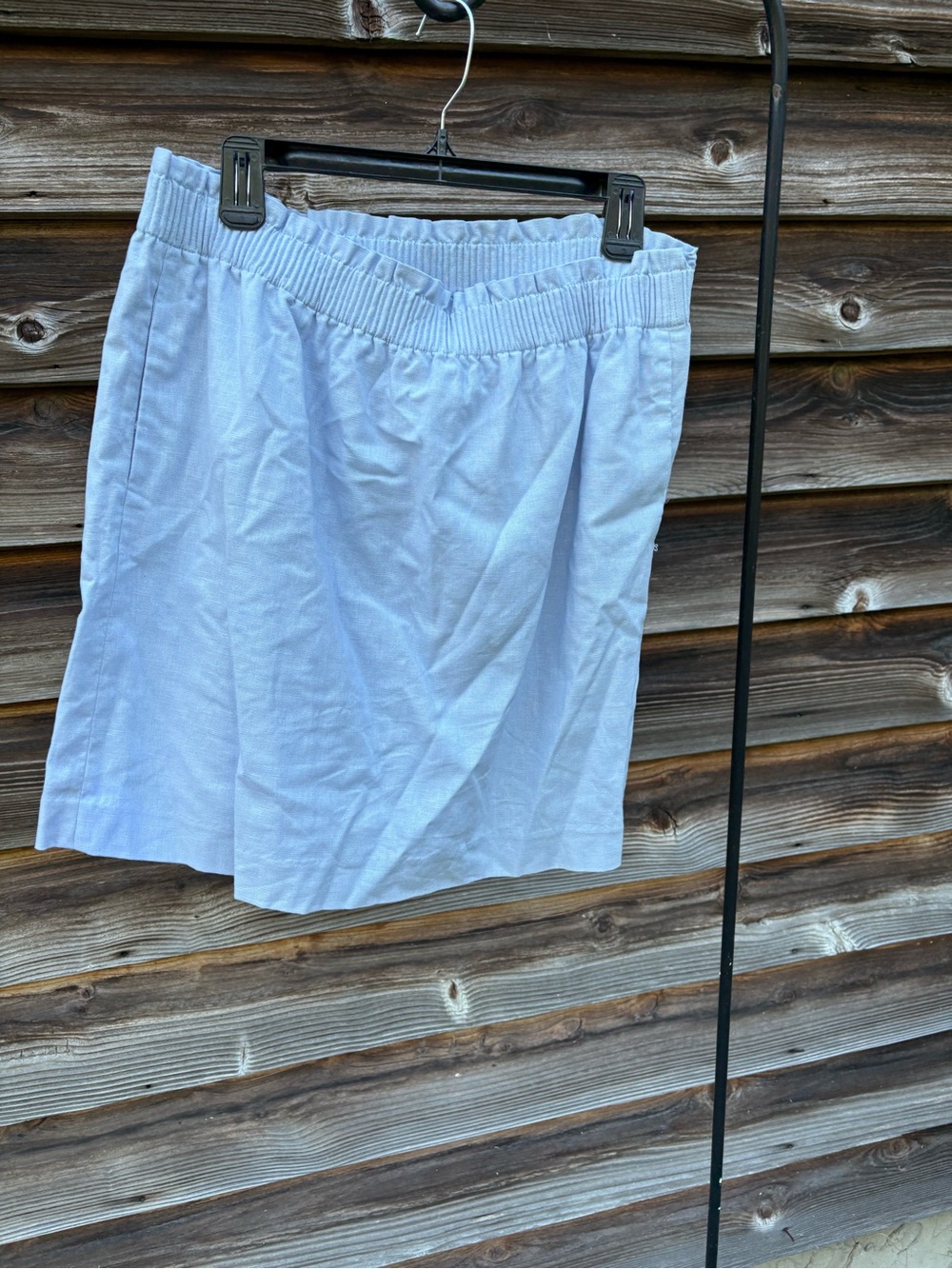 J. Crew Factory Pale Blue Elastic-Waist Mini Skirt